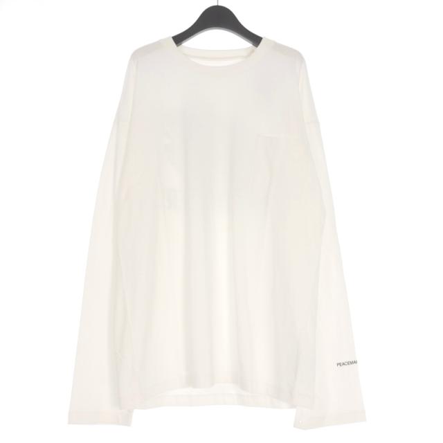 【中古】未使用品 オーエーエムシー OAMC PEACEMAKER 25SS LEAF LOOSE FIT CREWNECECK Tシャツ カットソー 長袖 L 白