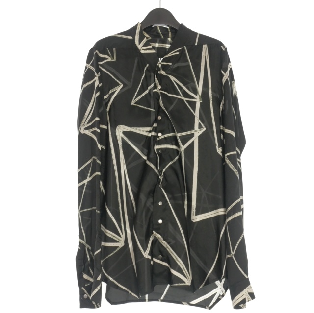 【中古】リックオウエンス Rick Owens 22SS SNAP COLLAR FAUN SHIRT シャツ ドレスシャツ 長袖 48 ブラック