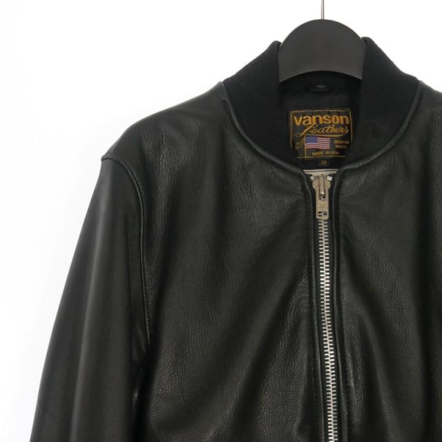 VANSON×ロンハーマン レザーブルゾン 黒36 VANSON バンソン×Ron Herman
