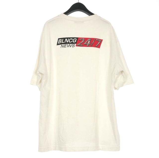 【中古】バレンシアガ BALENCIAGA 20AW News Logo Short Sleeve T-Shirt Tシャツ カットソー 半袖 L ホワイト 白 中古】バレンシアガ BALENCIAGA 20AW News Logo Short Sleeve T-Shirt