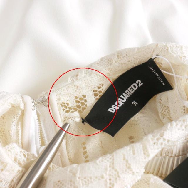 【中古】未使用品 ディースクエアード DSQUARED2 23AW D2 Lacey Mini Dress レース ミニドレス ワンピース 長袖 40 黒 中古】未使用品 ディースクエアード DSQUARED2 23AW D2 Lacey Mini
