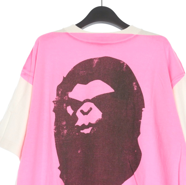 【中古】未使用品 セントマイケル SAINTMICHAEL × A BATHING APE 25AW HANDPRINT BAPE_SS TEE Tシャツ L 半袖