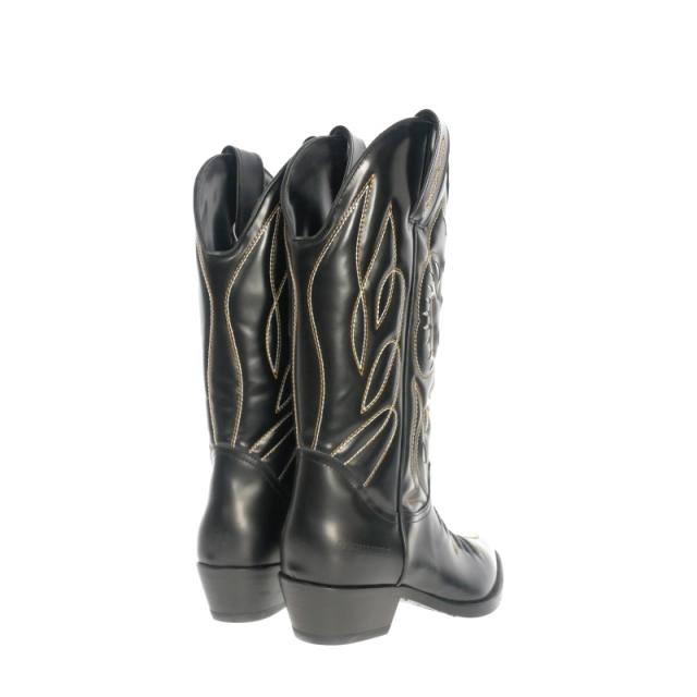 【中古】未使用品 ディースクエアード DSQUARED2 23AW Heeled Boots 刺繍 ウエスタンブーツ 靴 36 ブラック 黒 中古】未使用品 ディースクエアード DSQUARED2 23AW Heeled Boots 刺繍