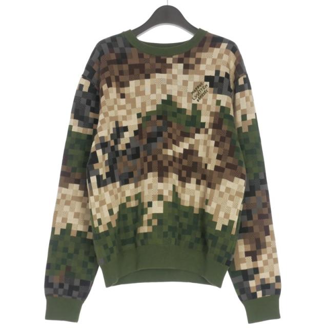 【中古】ルイヴィトン LOUIS VUITTON 24SS ダモフラージュ クルーネック ニット セーター 長袖 S マルチカラー 中古】ルイヴィトン LOUIS VUITTON 24SS ダモフラージュ クルーネック