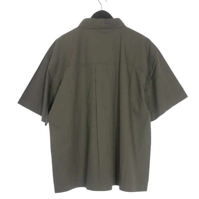 【中古】未使用品 エンタイアスタジオ entire studio ZIP POCKET SHORT SLEEVE SHIRT 半袖シャツ S ダークグレーES2269_1