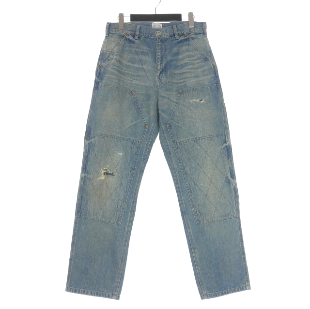 【中古】未使用品 マッドネス MADNESS 25SS DOUBLE KNEE WORK PANTS ペインターパンツ ストレートデニム S インディゴ