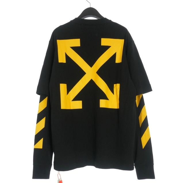 【未使用タグ付き】OFF-WHITE ペイントクロスアロー ロンT 長袖Tシャツ オフホワイト ロンT 新品未使用 未使用タグ付き】OFF-WHITE ペイント