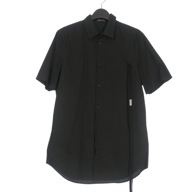 【中古】未使用品 アンドゥムルメステール ANN DEMEULEMEESTER 24SS CASPER SHORT SLEEVE SHIRT LIGHT CRUMP シャツ 48 ブラック