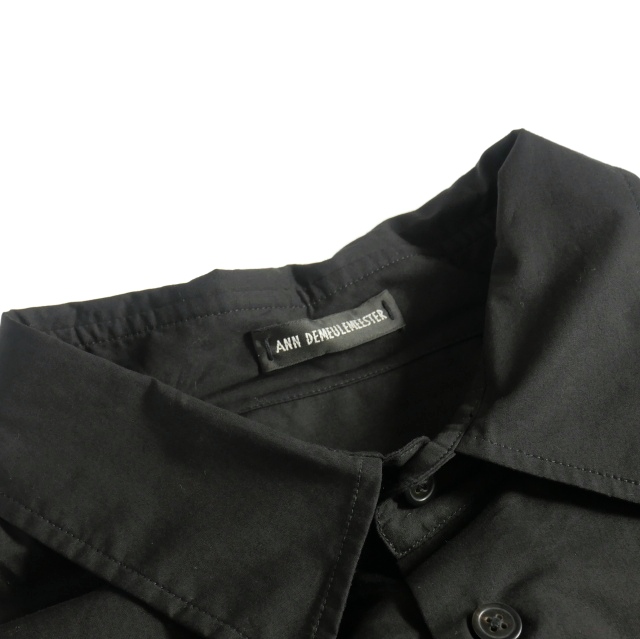 【中古】未使用品 アンドゥムルメステール ANN DEMEULEMEESTER 24SS CASPER SHORT SLEEVE SHIRT LIGHT CRUMP シャツ 半袖 46 ブラック 中古】未使用品 アンドゥムルメステール ANN DEMEULEMEESTER 24SS