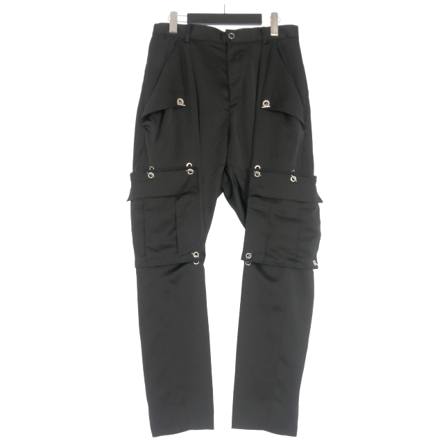 【中古】ターク TAAKK SATIN EYELET TROUSERS サテンアイレットトラウザーズ パンツ スラックス 3 ブラック 黒 TA20AW-PT032 メンズ