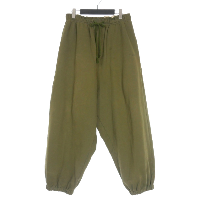 【中古】ヘドメイナー HED MAYNER ワイドスウェットパンツ スラックス S オリーブグリーン 緑 HMMY30010R メンズ