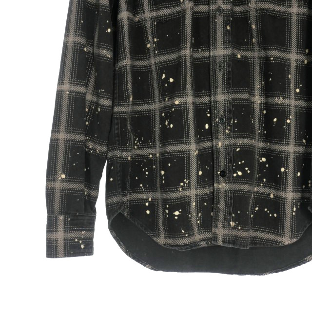 中古】マインデニム MINEDENIM ブリーチ加工 チェック柄 ロング