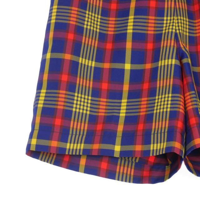 【中古】未使用品 ワタルトミナガ WATARU TOMINAGA 25SS チェック柄 ショートパンツ ショーツ 2 マルチカラー