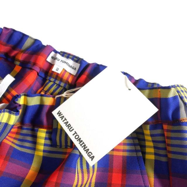 【中古】未使用品 ワタルトミナガ WATARU TOMINAGA 25SS チェック柄 ショートパンツ ショーツ 2 マルチカラー