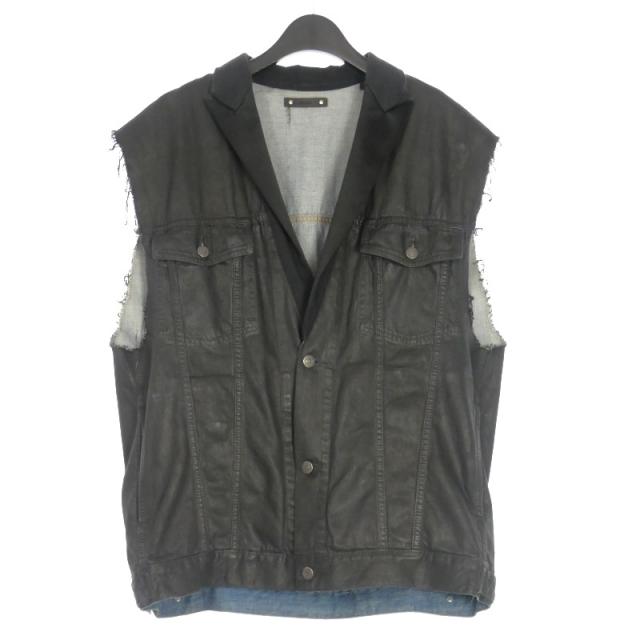 【中古】マインデニム MINEDENIM B.Covered Denim Tuxedo Gile デニムベスト ジレ 3 ブラック 黒 2203-8006-99-032 メンズ