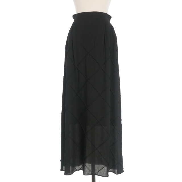 【中古】イッセイミヤケ ISSEY MIYAKE ペルマネンテ PERMANENTE 99AW ウール ロングフレアスカート 3 ブラック 黒 PE93-FG028 レディース