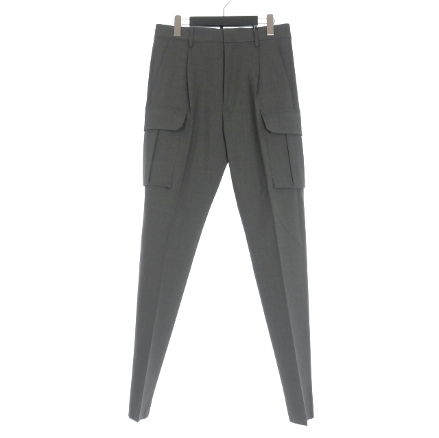 【中古】未使用品 ディースクエアード DSQUARED2 23AW 1 Pleat Pant カーゴスラックス パンツ 46 グレー S74KB0792
