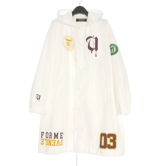 【中古】アンダーカバー UNDERCOVER 18AW Total Youth Tiger フーデッドコーチジャケット コート 長袖 2 ホワイト 白