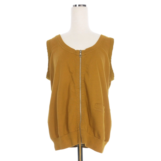【中古】ドリスヴァンノッテン DRIES VAN NOTEN 裏毛 ジップアップベスト ジレ M マスタード レディース