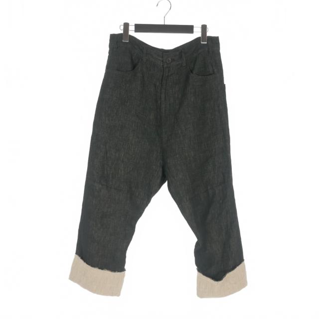 【中古】未使用品 ヌードマサヒコマルヤマ NUDE:MASAHIKO MARUYAMA LINEN PANTS ドロップクロッチパンツ リネン 0