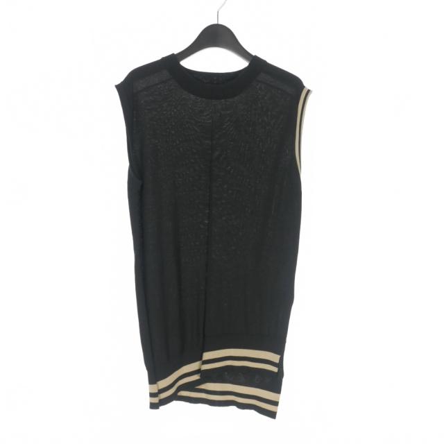 【中古】ヌードマサヒコマルヤマ NUDE:MASAHIKO MARUYAMA ライントリム ノースリーブ ニットトップス 0 ブラック 黒