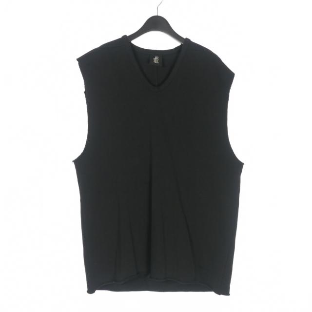 【中古】トムクロム thom/krom ノースリーブ カットオフ スウェット トップス L 黒 ブラック レディース