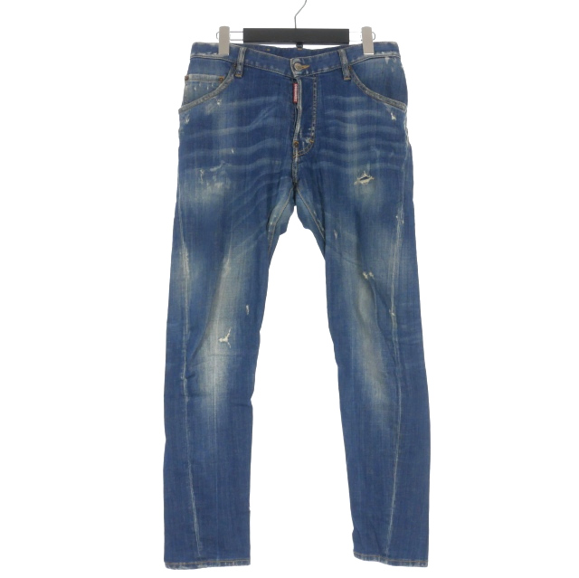 【中古】ディースクエアード DSQUARED2 Classic Kenny Twist ダメージ加工 ストレッチ デニムパンツ ジーンズ 44