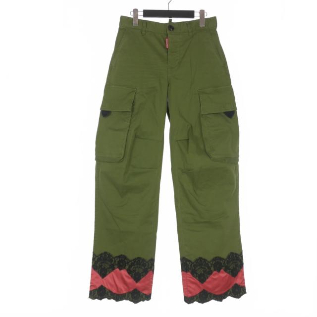 【中古】ディースクエアード DSQUARED2 23AW Lingerle Cargo Pants 切替  レースドッキング カーゴパンツ 36