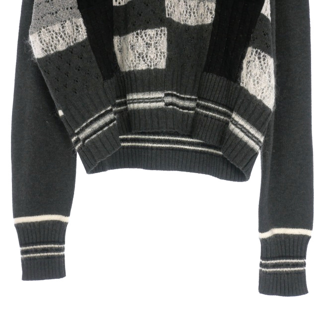 【中古】未使用品 アンリアレイジ ANREALAGE 25AW HARUKAHARU パッチワークニット セーター 長袖 46 ブラック 黒 中古】未使用品 アンリアレイジ ANREALAGE 25AW HARUKAHARU パッチ