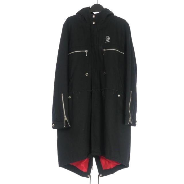 【中古】ナインティナインパーセントイズ 99%IS バックプリント モッズコート ジャケット 3 ブラック 黒 NN08-HC04-A