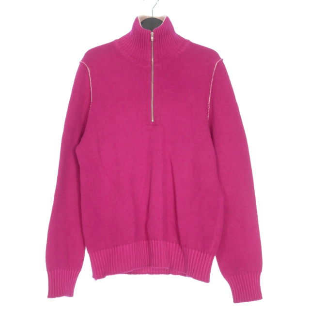 【中古】シーピーカンパニー C.P.COMPANY 00s ハーフジップニット セーター ステッチ 長袖 46 ピンク 451852F7