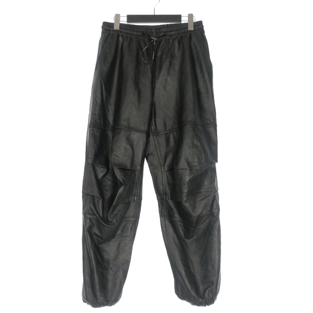【中古】アレキサンダーワン ALEXANDER WANG ラムスキンレザー トラックパンツ S ブラック 黒 UWC1224035