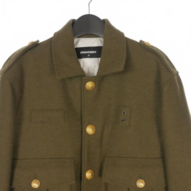 【中古】未使用品 ディースクエアード DSQUARED2 23AW Insulated Jacket ウール ジャケット ブルゾン 42 カーキ_2