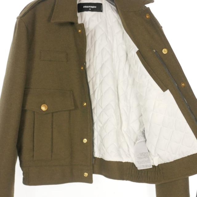 【中古】未使用品 ディースクエアード DSQUARED2 23AW Insulated Jacket ウール ジャケット ブルゾン 42 カーキ_4