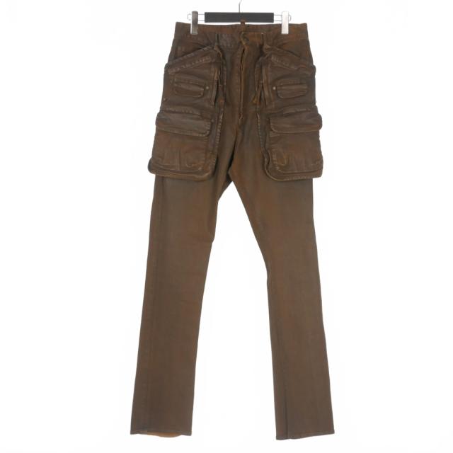 【中古】未使用品 ディースクエアード DSQUARED2 23AW Cowboy Utility Pant コーティングカーゴパンツ 46 ブラウン