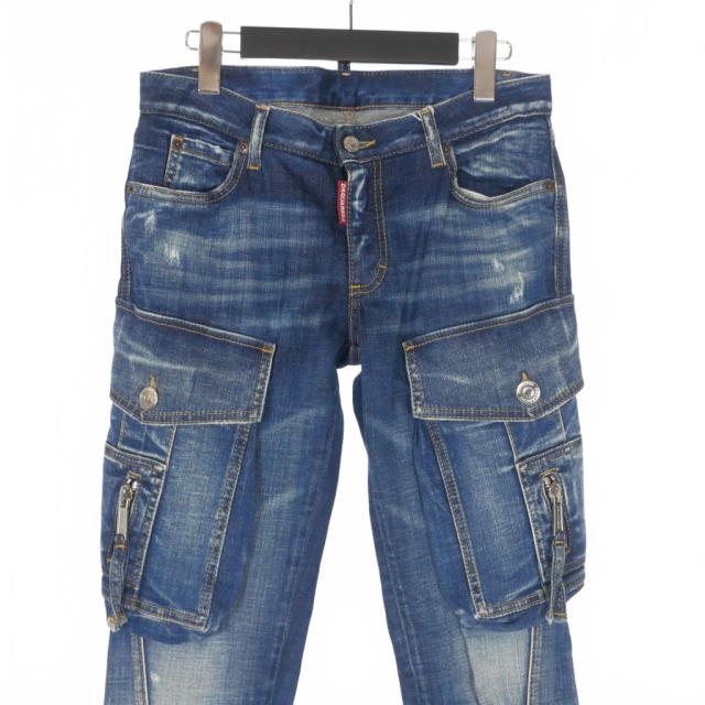 【中古】ディースクエアード DSQUARED2 23AW TRUMPET CARGO FIT DENIM WITH ZIPPED デニムパンツ ジーンズ 38 中古】ディースクエアード DSQUARED2 23AW TRUMPET CARGO FIT DENIM