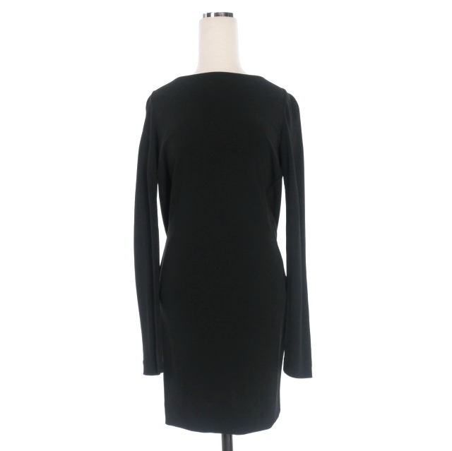 【中古】未使用品 ディースクエアード DSQUARED2 23AW オープンバック ミニレス ワンピース 長袖 XS ブラック 黒