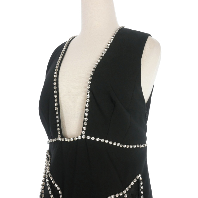 【中古】ディースクエアード DSQUARED2 23AW ノースリーブ ミニワンピース ビジュードレス 38 ブラック 黒 S75CV0695 中古】ディースクエアード DSQUARED2 ノースリーブ ミニワンピース