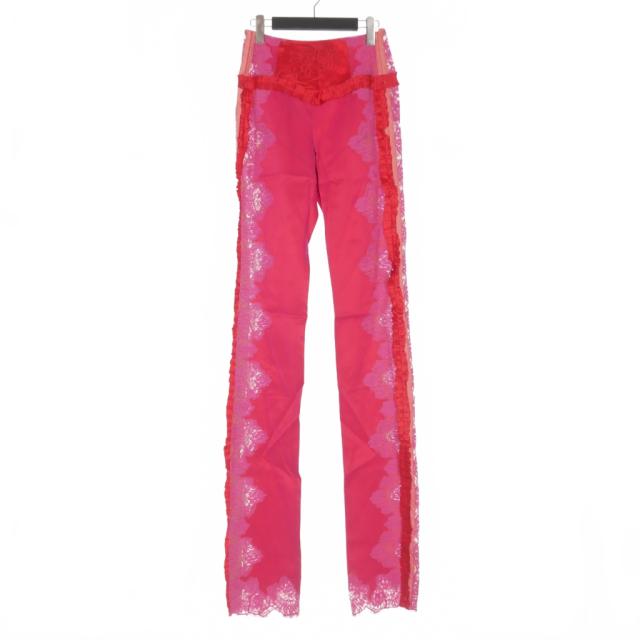 【中古】ディースクエアード DSQUARED2 23AW Goth Lace Trimmed Pant レースパンツ 38 ピンク S72KA1201 国内正規