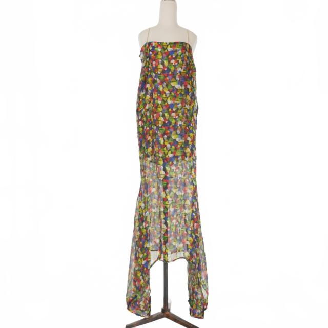 【中古】ディースクエアード DSQUARED2 23AW 総柄 ロングワンピース ドレス 38 マルチカラー S75CV0718 国内正規