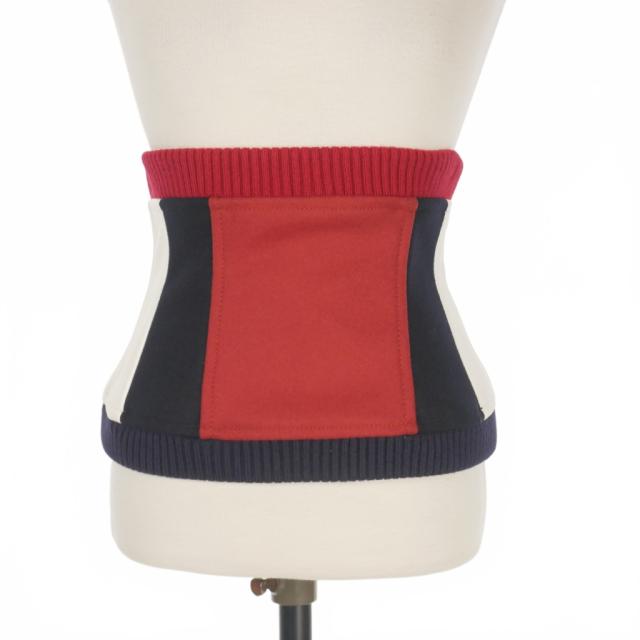 【中古】未使用品 ディースクエアード DSQUARED2 23AW Varsity Corset 配色 コルセット ビスチェ 38 レッド/ネイビー/ホワイト