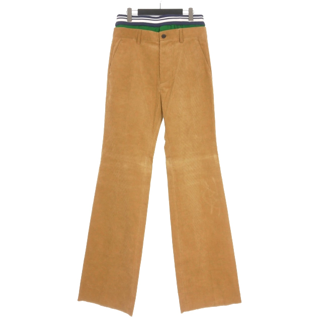 【中古】未使用品 ディースクエアード DSQUARED2 23AW Track Cord Slouch Pant コーデュロイ レイヤードパンツ 48 ベージュ