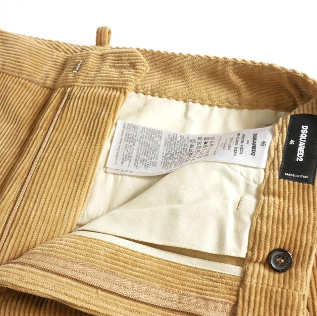 【中古】未使用品 ディースクエアード DSQUARED2 23AW Relax Pant コーデュロイ リラックスパンツ スラックス 46 ベージュ 国内正規_5