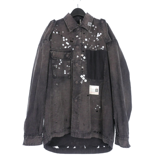 【中古】未使用品 ミハラヤスヒロ MIHARA YASUHIRO 25AW EMBELLISHED MILITARY SHIRTS ミリタリーシャツ 46