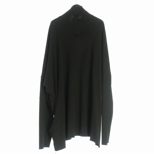 【中古】未使用品 ダークシャドウ DRKSHDW 25AW JUMBO TABARD BLACK ハイネック ロングスリーブTシャツ カットソー_1