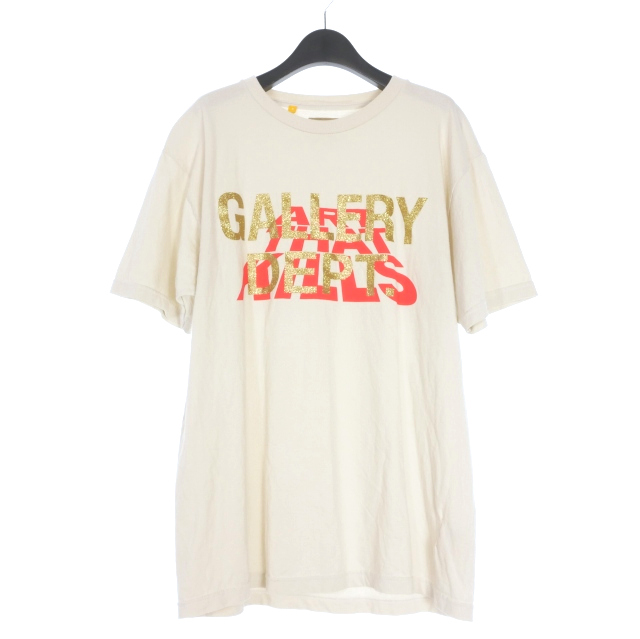 【中古】ギャラリーデプト GALLERY DEPT ATK Stack Logo T-Shirt Tシャツ カットソー 半袖 S アイボリー 白 メンズ