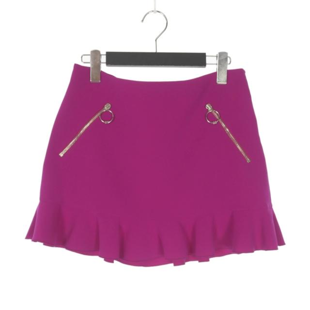 【中古】ディースクエアード DSQUARED2 23AW リングジップ フリル ミニスカート 38 ピンク S75MA0899 国内正規