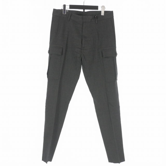 【中古】未使用品 ディースクエアード DSQUARED2 23AW フランネル テーパードカーゴパンツ スラックス 48 グレー 国内正規