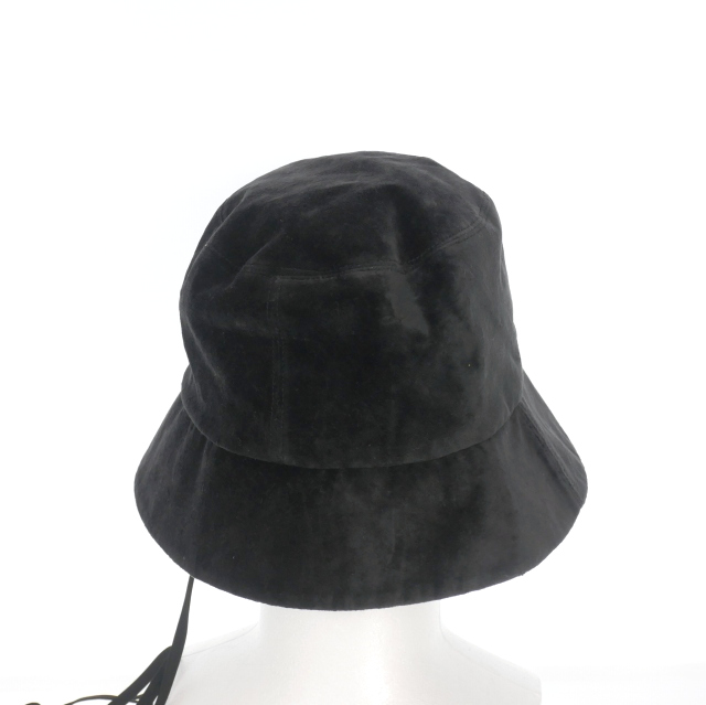 【中古】未使用品 エントワフェイン ENTWURFEIN Velonica hat ベロアハット 帽子 ONE ブラック 黒 EE04-222_1