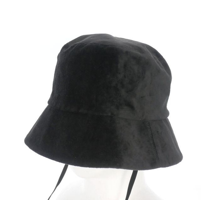 【中古】未使用品 エントワフェイン ENTWURFEIN Velonica hat ベロアハット 帽子 ONE ブラック 黒 EE04-222_2